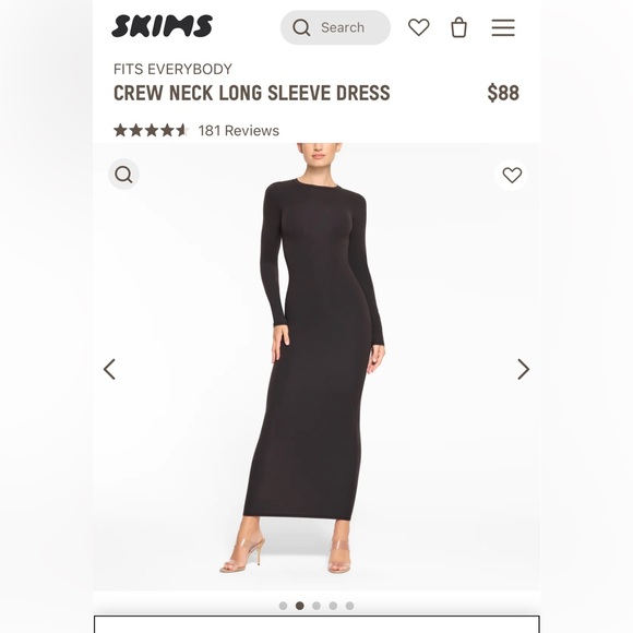 SKIMS Dresses & Skirts - SKIMS CREW NECK LONG SLEEVE DRESS, size M